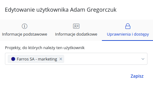 Dostęp do projektów